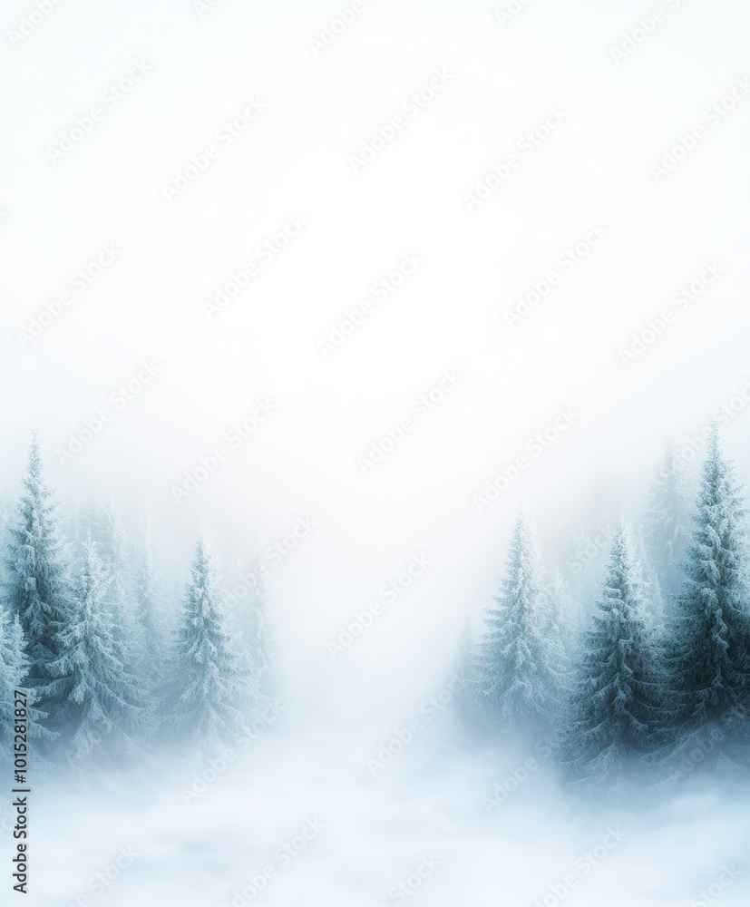 Obraz premium winter forest background, minimal concept with copy space
