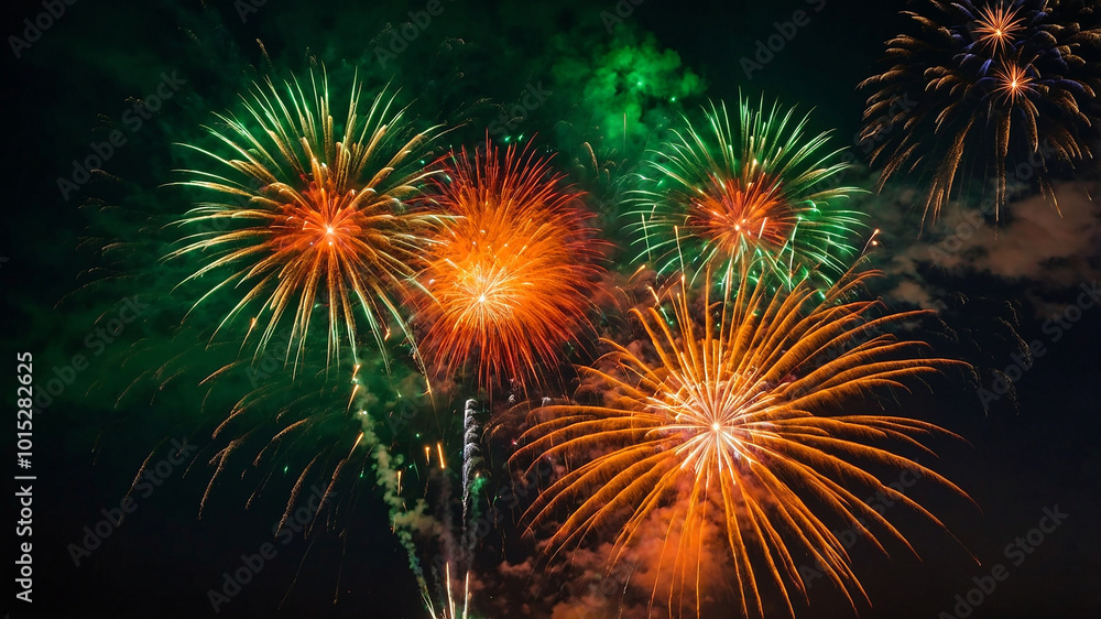 Vibrant 2025 New Year Fireworks Celebration In Night Sky With Bright Explosions, New Year Celebration Vibrant 2025 New Year Fireworks Celebration In Night Sky With Bright Explosions, New Year Celebration