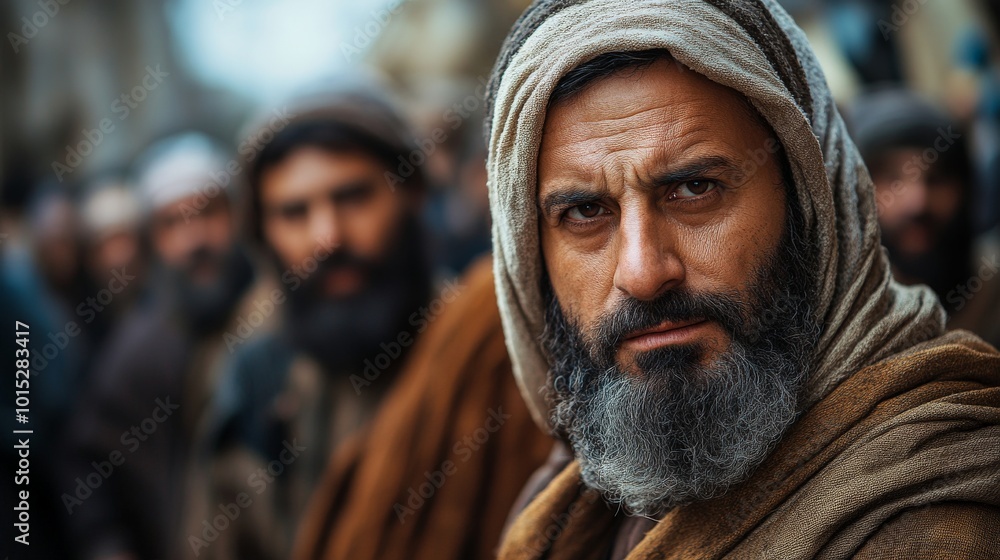 Fototapeta premium Jewish men in the street. old testament. biblical
