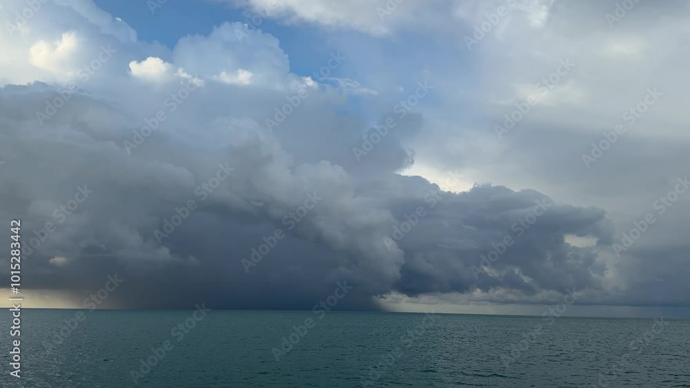 Dramatic monsoon clouds on sea before storm. Dramatic monsoon clouds on sea before storm.