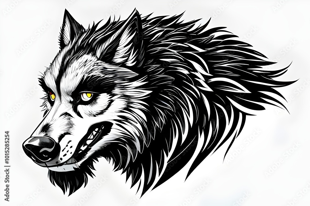 hand drawn monochrome, black and white, illustration of a werewolf, monster, dog, halloween, animal, claws, fangs, fur, creature, spooky, full moon, eerie, night, forest, eyes, teeth, howling, scary hand drawn monochrome, black and white, illustration of a werewolf, monster, dog, halloween, animal, claws, fangs, fur, creature, spooky, full moon, eerie, night, forest, eyes, teeth, howling, scary