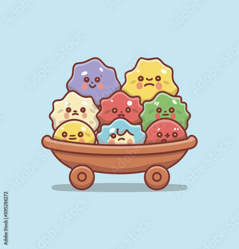 Dim Sum cartoon style vector illustration