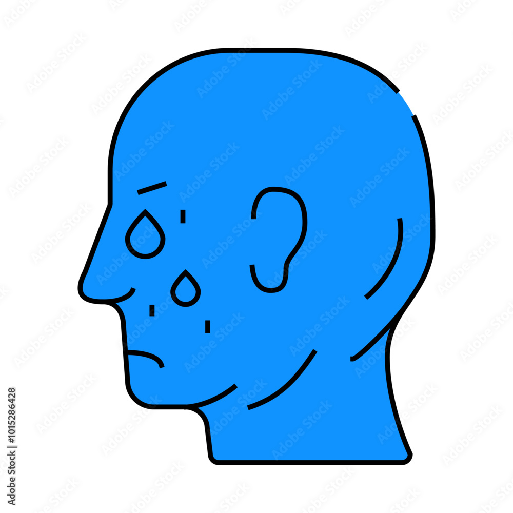 tears problem line icon vector. tears problem sign. isolated symbol illustration tears problem line icon vector. tears problem sign. isolated symbol illustration