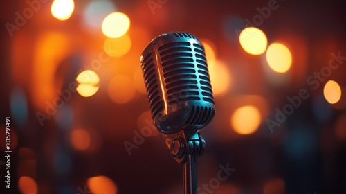 Vintage Microphone on Stage