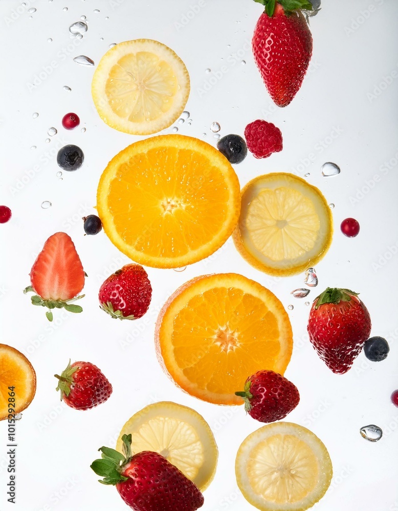 Fresh fruit in water Fresh fruit in water