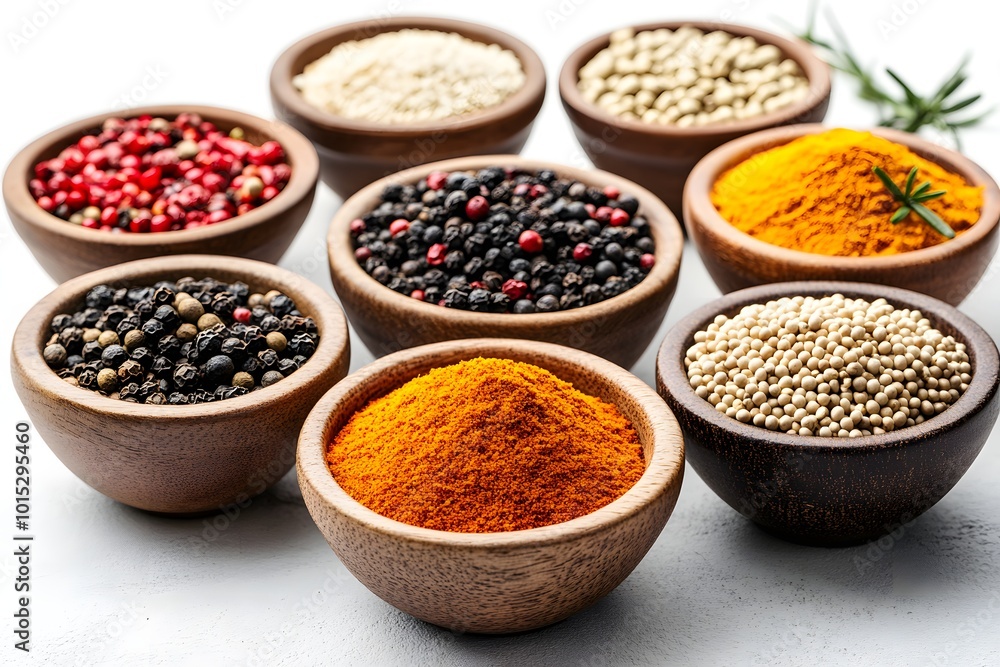 Spices in bowls Spices in bowls