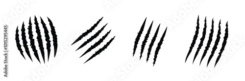 Photography Scratches from claws of wild animals on white background