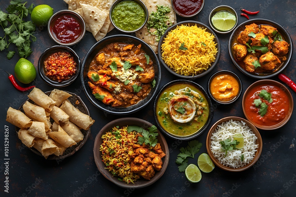 Delicious indian cuisine selection for a feast Delicious indian cuisine selection for a feast