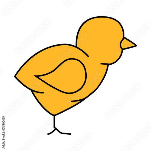 chick little chicken line icon vector. chick little chicken sign. isolated symbol illustration