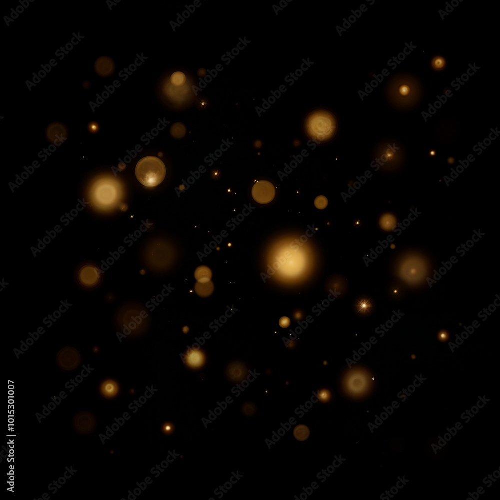 Gold Confetti On Black Background Gold Confetti On Black Background