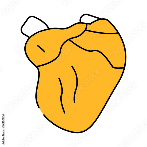 broiler chicken heart line icon vector. broiler chicken heart sign. isolated symbol illustration