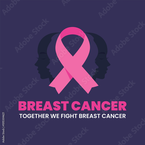 Breast Cancer female pink ribbon logo design