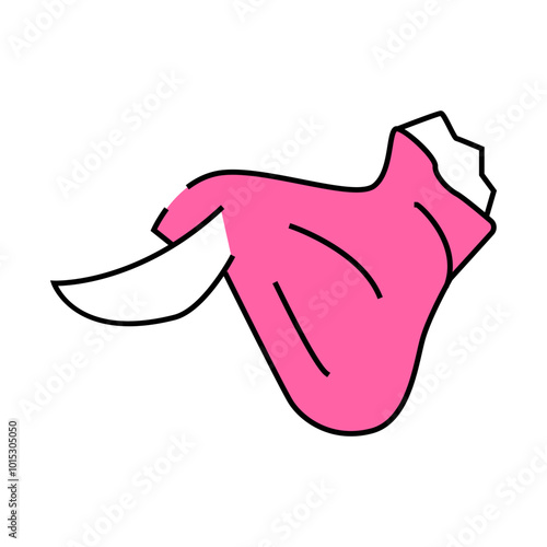 chicken wing with three phalanges line icon vector. chicken wing with three phalanges sign. isolated symbol illustration