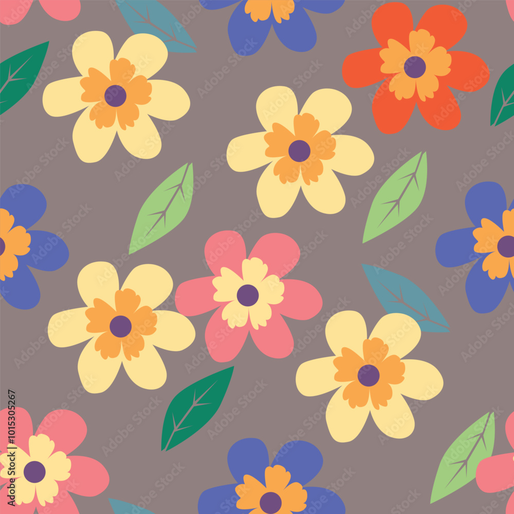 custom made wallpaper toronto digitalSeamless pattern with floral motifs. Vector illustration.
