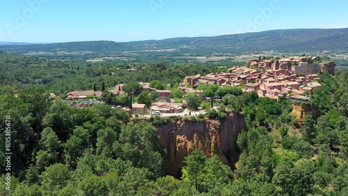 Explore the charming hillside village of Roussillon in Provence, France showcasing stunning landscapes and historic architecture. Village of Roussillon in Provence, known for its unique ochre cliffs.