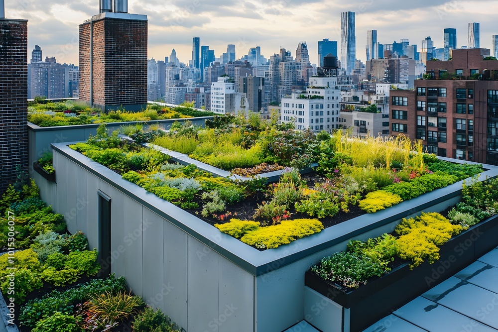 Fototapeta premium Sustainable urban green roofs