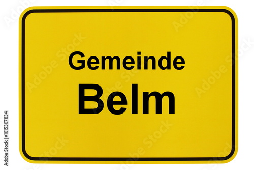 Illustration eines Ortsschildes der Gemeinde Belm in Niedersachsen