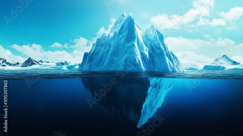 Wallpaper Mural An iceberg floats above the water with a large portion submerged. Torontodigital.ca