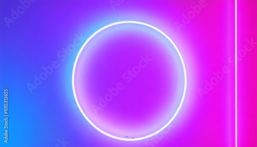 Mesmerizing Glowing Purple Light in Circular Frame, Ethereal Blue-Pink Background (16:9)