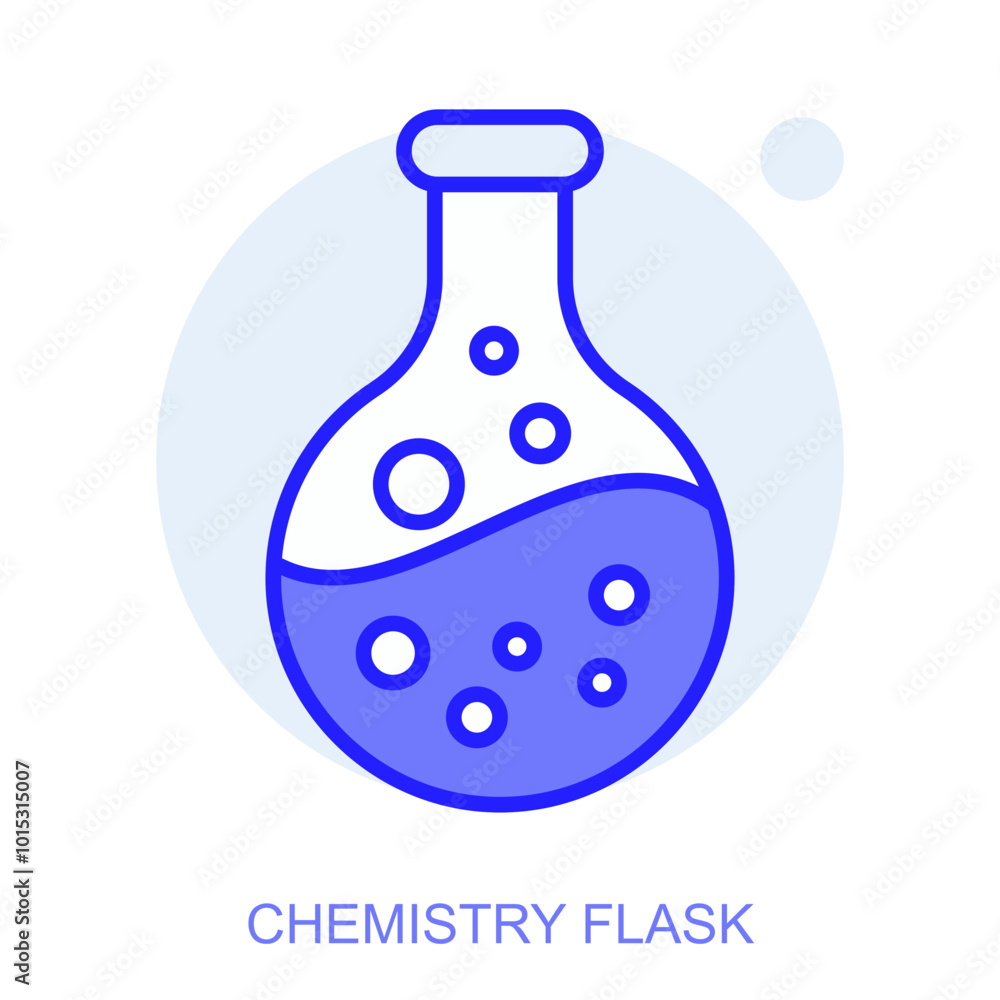 Education web icon in line style for web and mobile app. Symbol of a chemistry flask. Vector illustration Education web icon in line style for web and mobile app. Symbol of a chemistry flask. Vector illustration