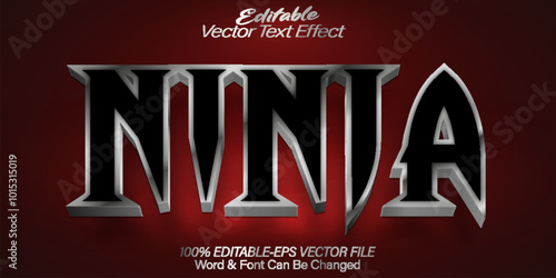 Ninja Vector Text Effect Editable Alphabet Japanese Samurai Katana Fighter