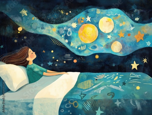 A insônia pinta a madrugada de angústia. Uma mulher, presa aos pensamentos, busca o sono em vão