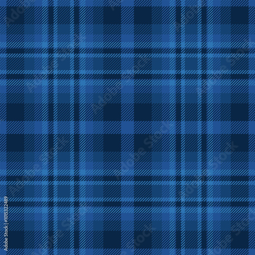 Dog tooth vector check background, checks seamless tartan plaid. 60s textile texture fabric pattern in blue and dark colors.