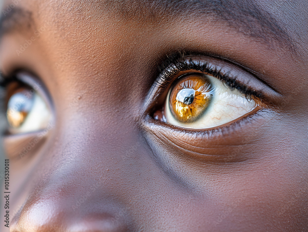 A close-up view of a child’s expressive eyes capturing emotion and depth in natural light A close-up view of a child’s expressive eyes capturing emotion and depth in natural light
