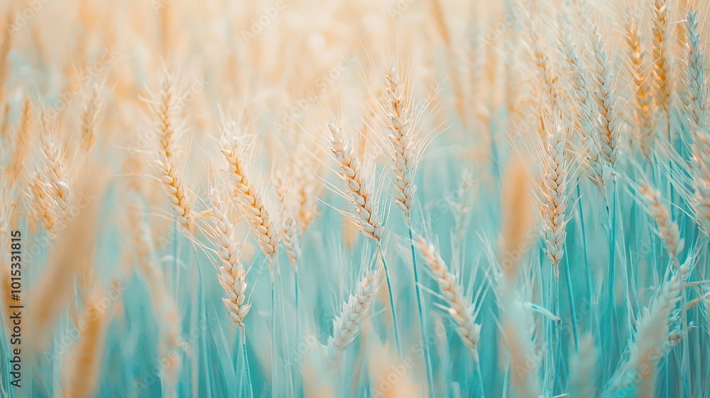 Fototapeta premium Blue sky, grass blur, field