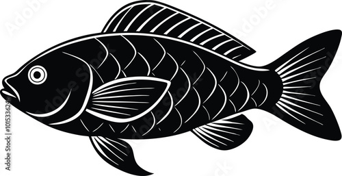 Tilapia fish silhouette-vector art.eps