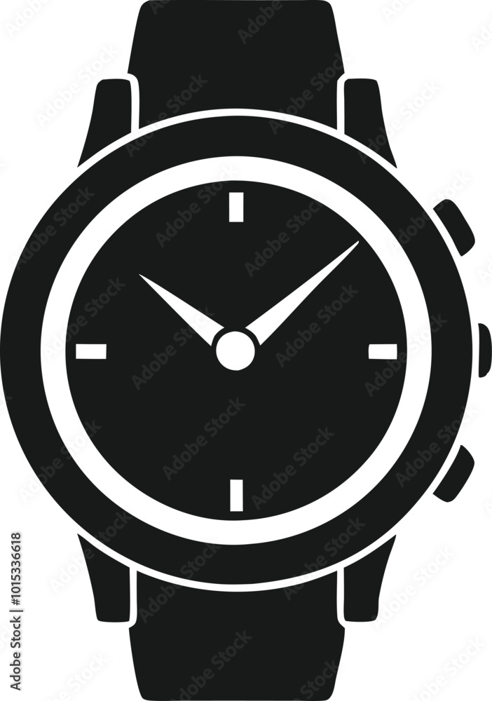 Watch silhouette vector on white background.eps Watch silhouette vector on white background.eps