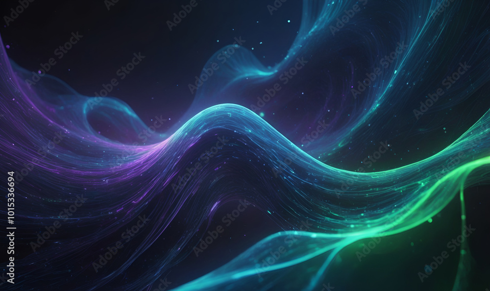 Abstract waves of particles create a sense of energy and movement Abstract waves of particles create a sense of energy and movement