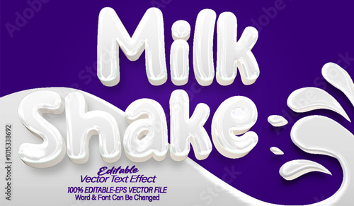 Milk Shake Vector Text Effect Editable Alphabet Cream Purple Drink
