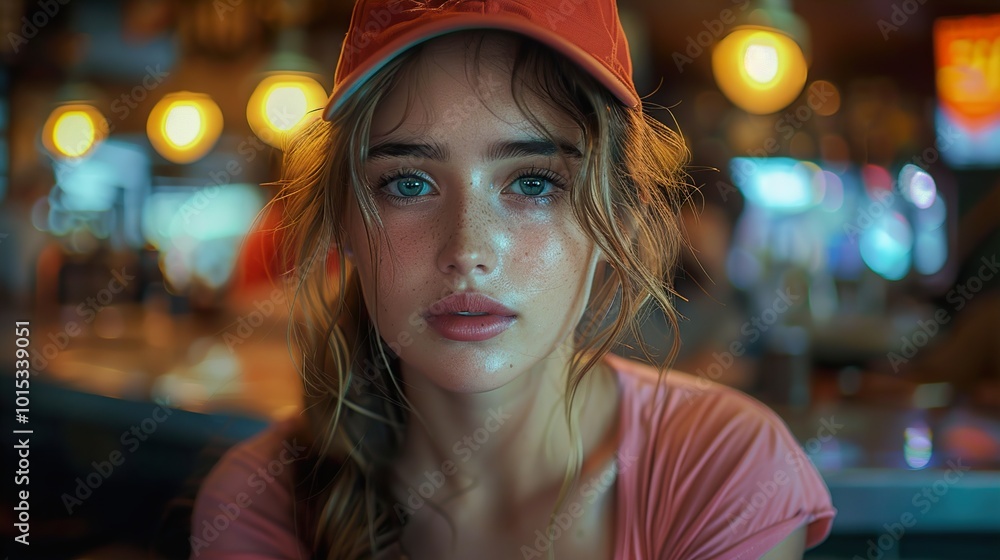 Close-up Portrait of a Beautiful Woman with Blue Eyes and Freckles Close-up Portrait of a Beautiful Woman with Blue Eyes and Freckles