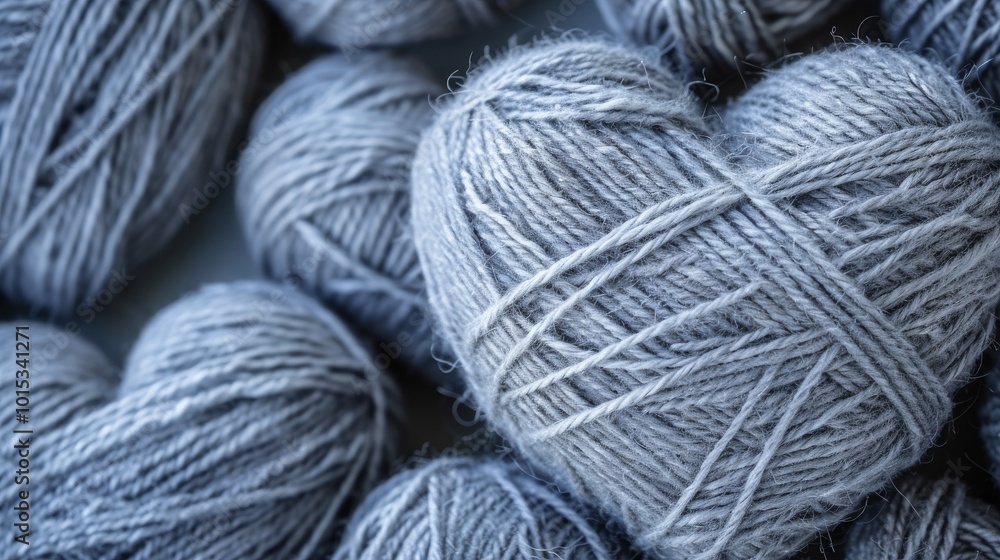 A soft-toned close-up of gray yarn hearts, creating a calming and minimalist mood. The neutral color scheme makes it ideal for themes related to knitting, crafts, or minimalist decor. A soft-toned close-up of gray yarn hearts, creating a calming and minimalist mood. The neutral color scheme makes it ideal for themes related to knitting, crafts, or minimalist decor.