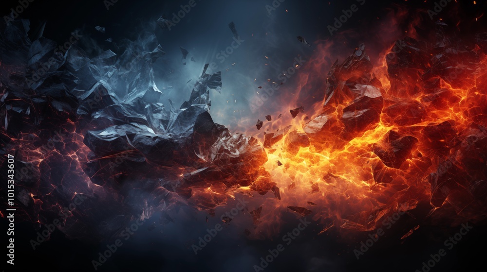 Fire and ice illustratikon background Fire and ice illustratikon background