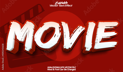 Movie Vector Text Effect Editable Alphabet Film Tv Cinema