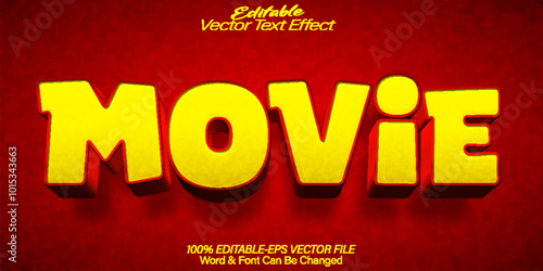 Movie Vector Text Effect Editable Alphabet Film Cinema Television Social Tv Cartoon