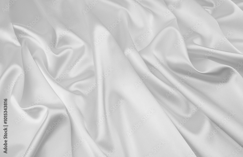 Naklejka premium close up of white silk textured cloth background