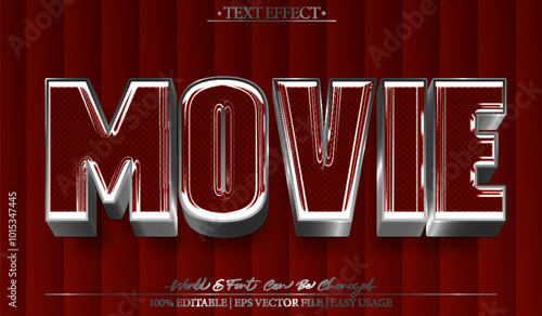 Movie Vector Text Effect Editable Alphabet Purple Film  Cinema Show