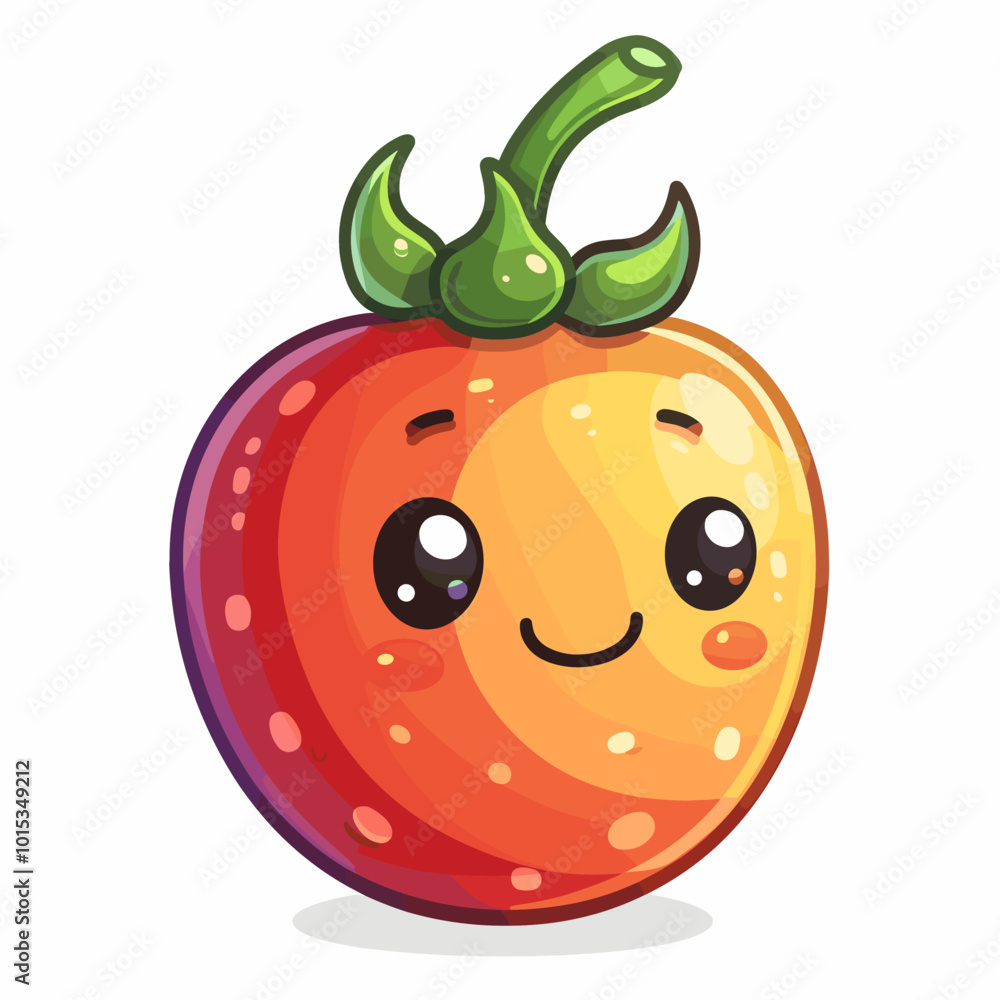 Obraz premium Cute Cartoon vegetable icon character simple vector illustration
