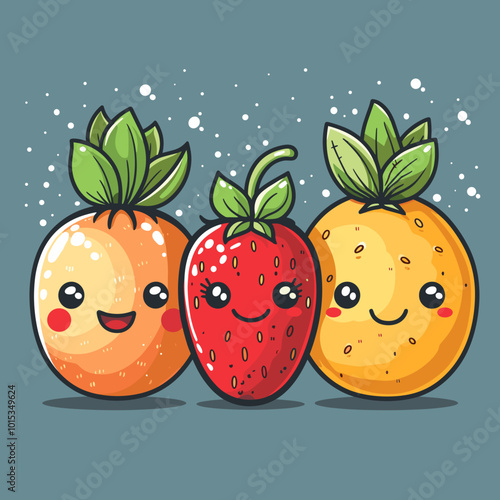 Cute Cartoon vegetable icon character simple vector illustration