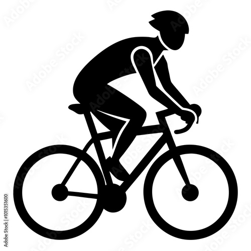 Versatile cyclist silhouette vector file for creating prints, merchandise, and more. Ideal for mugs, posters, and graphic designs.
