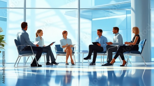 Business people having casual discussion during meeting