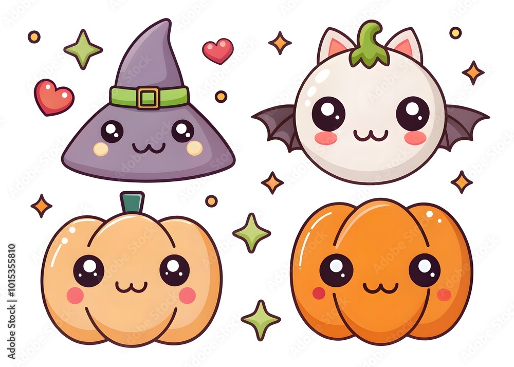 Fototapeta premium Halloween element collection on white background