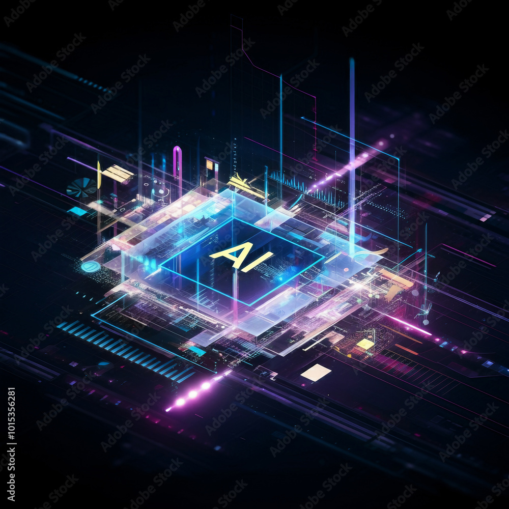 AI microchip on an abstract chipset ai processors motherboard abstract futuristic AI microchip on an abstract chipset ai processors motherboard abstract futuristic
