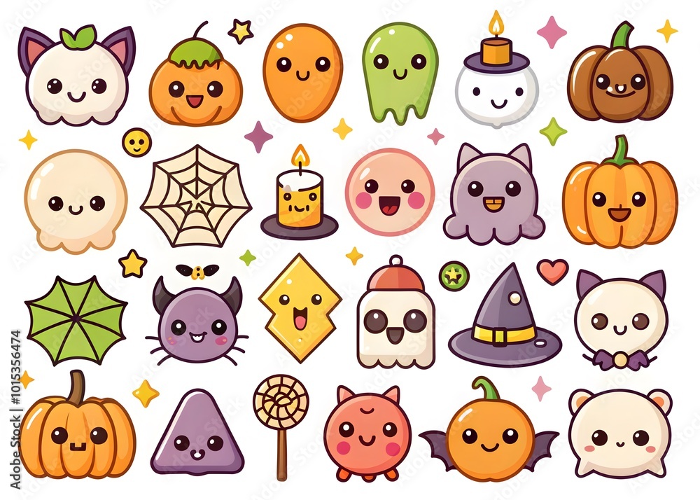 Fototapeta premium Halloween element collection on white background