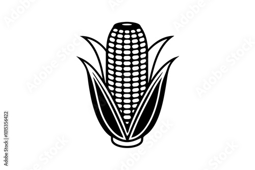  Sweet Corn Food Can stock  silhouette black vector illustration 