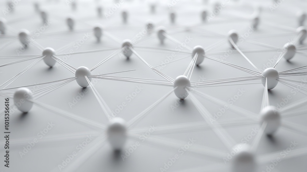 Interconnected Nodes, A shot of interconnected nodes or dots representing different entities within a business network Interconnected Nodes, A shot of interconnected nodes or dots representing different entities within a business network
