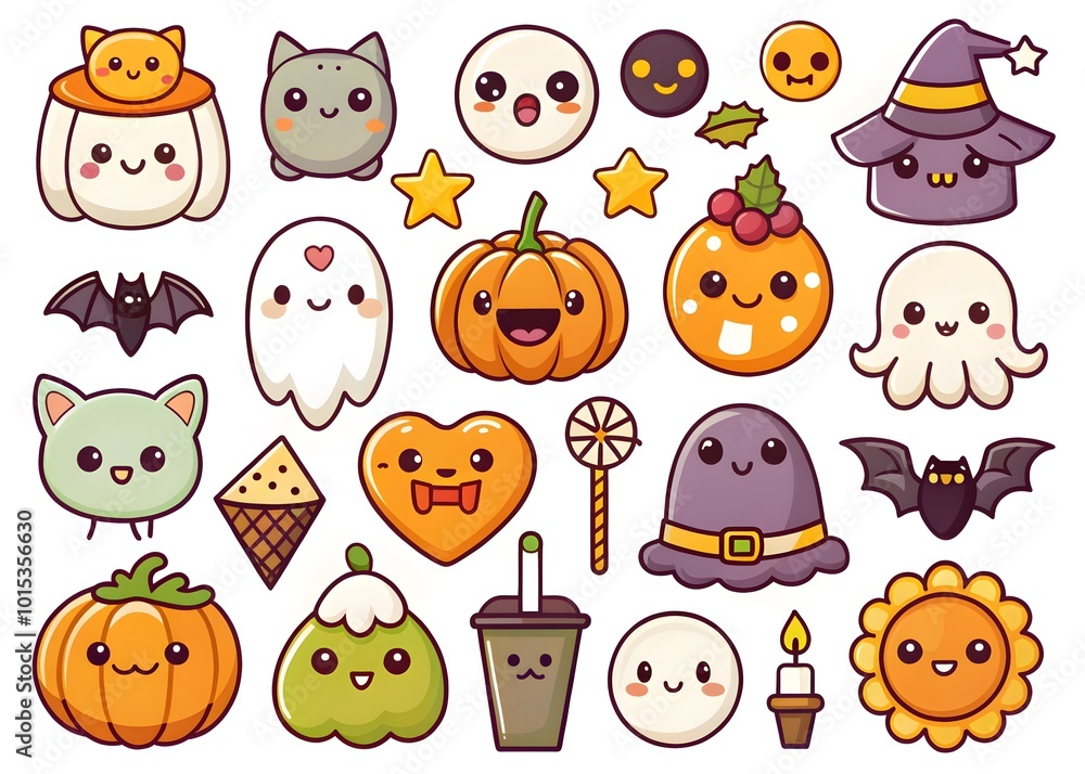 Halloween element collection on white background Halloween element collection on white background